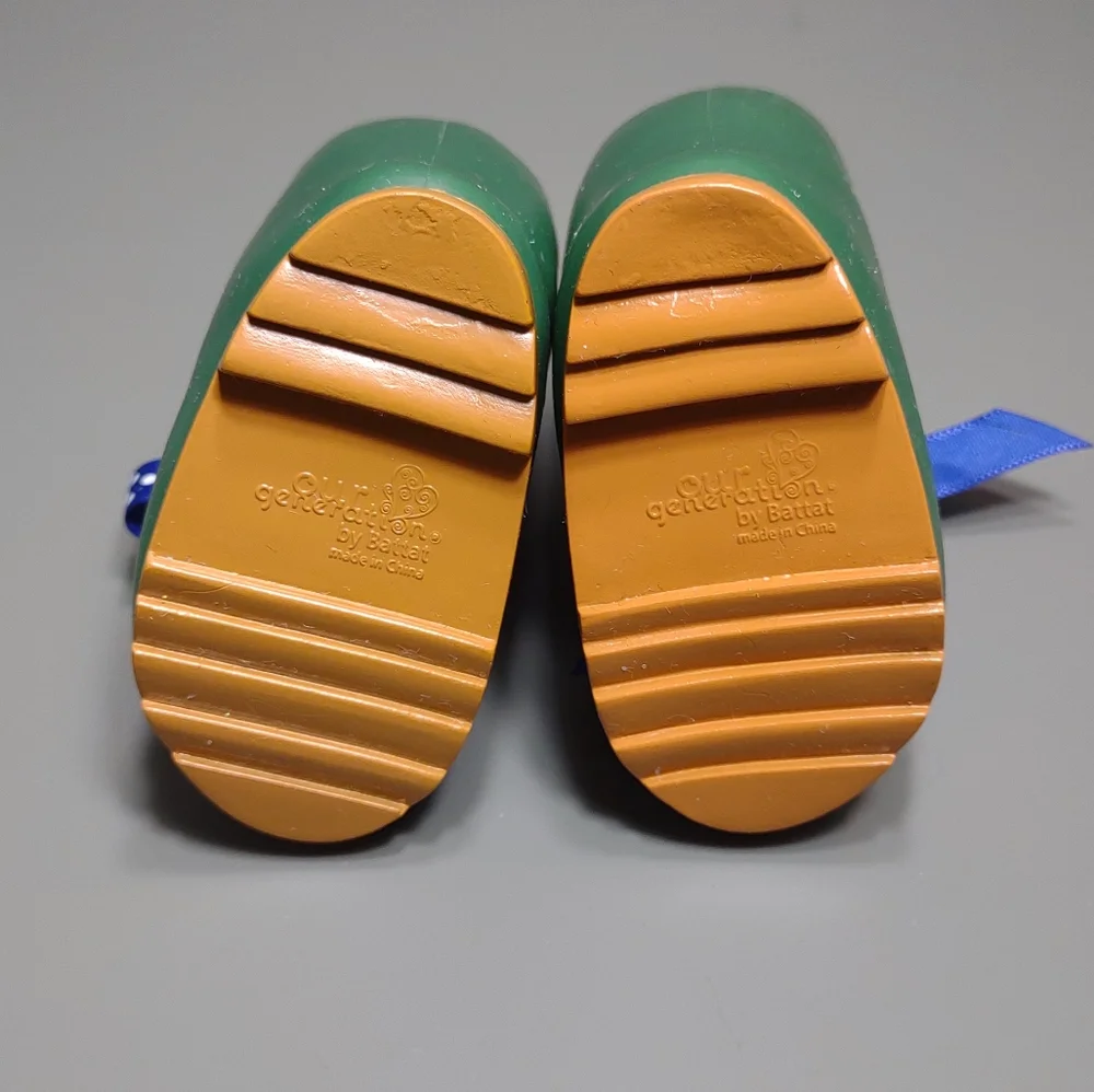 Our generation Battat Green Boots with Blue laces for 18